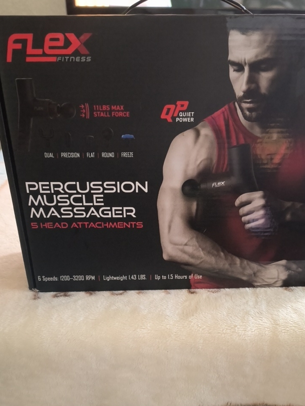 Black Percussion Muscle Massager - 5 Head Attachments